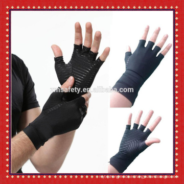 Guantes de compresión de artritis de mano de cobre de medio dedo Guantes de artritis